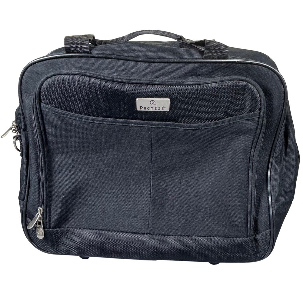 Protege Rolling Travel‎ Carry On Laptop Bag Black Wheeled Luggage Telescopic